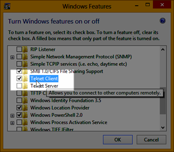 Solving SQL Server Connection Problem 28 Turn on Telnet command