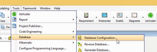 Solving SQL Server Connection Problem 15 Open Database Configuration Dialog in Visual Paradigm