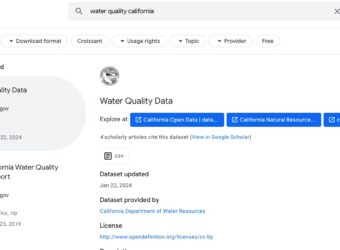Google search for water quality california