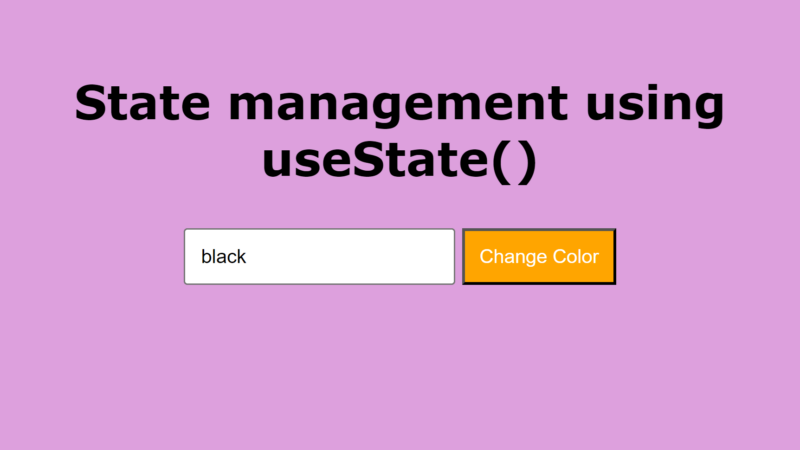 An example showing initial state of the application