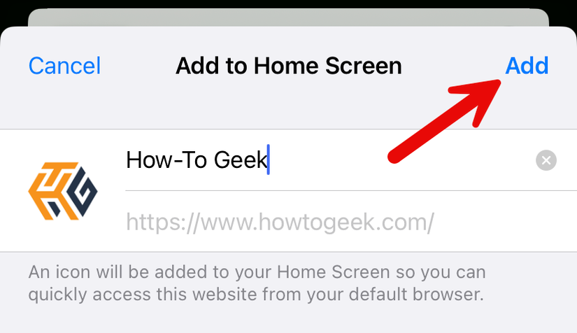 Edit the name and tap "Add."