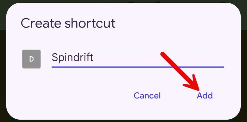 Edit the name and tap "Add."