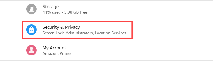 Go to "Security and Privacy."
