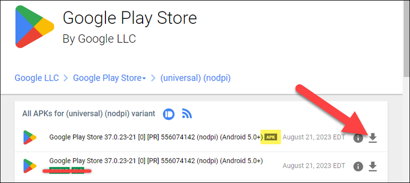 Download the APK, not the bundle.