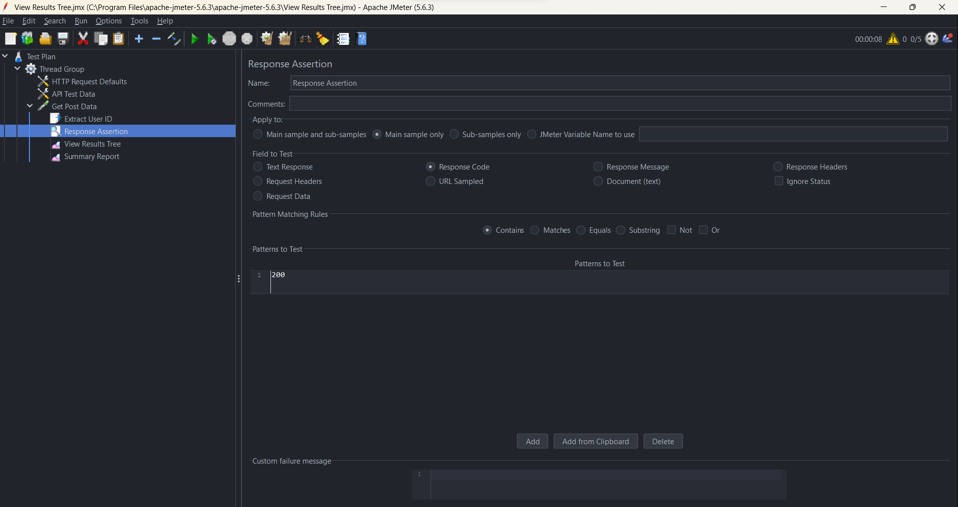 How to Build Your First Dynamic Performance Test in Apache JMeter 11 Add Response Assertion