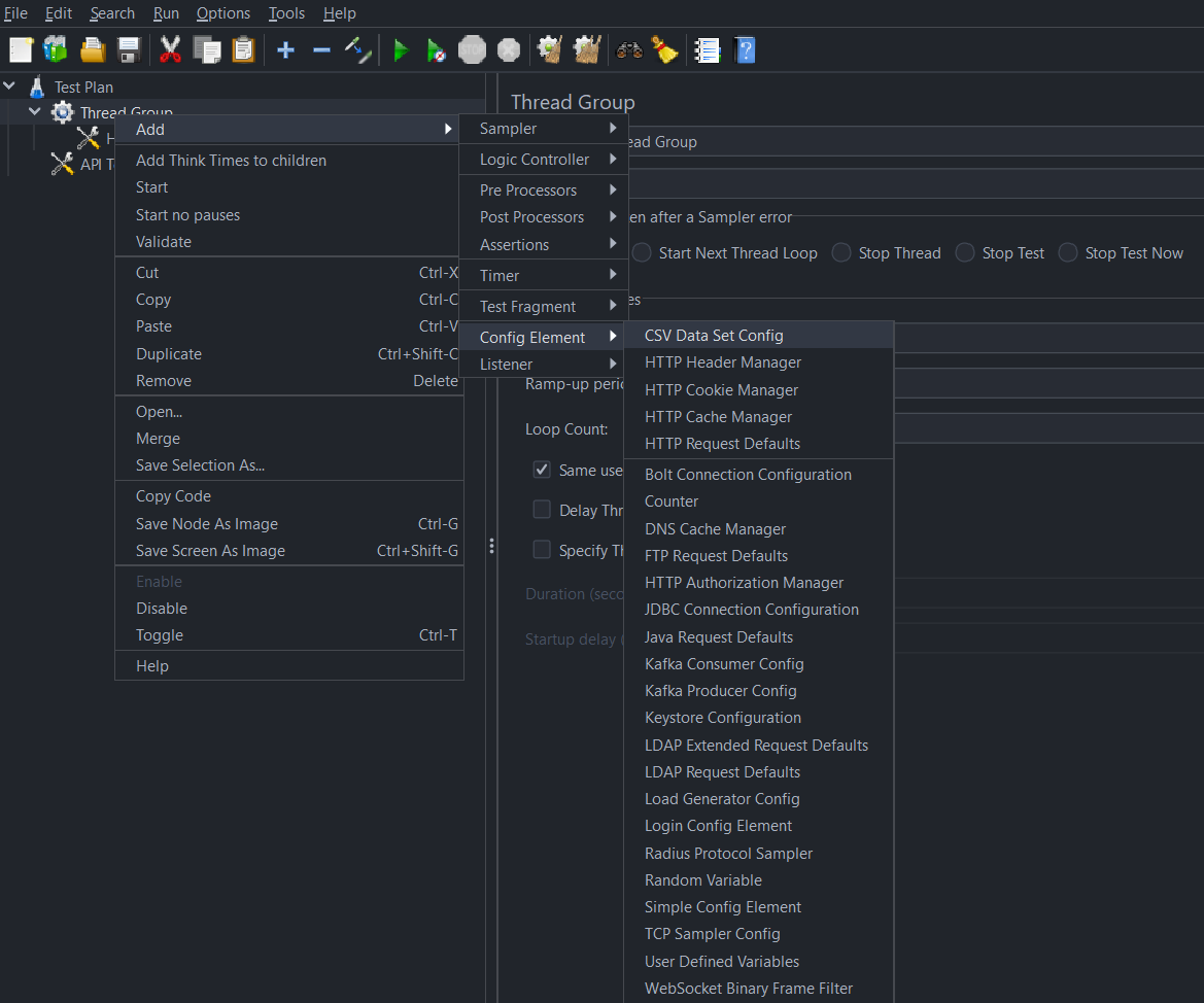 How to Build Your First Dynamic Performance Test in Apache JMeter 4 Add CSV Data Set Config