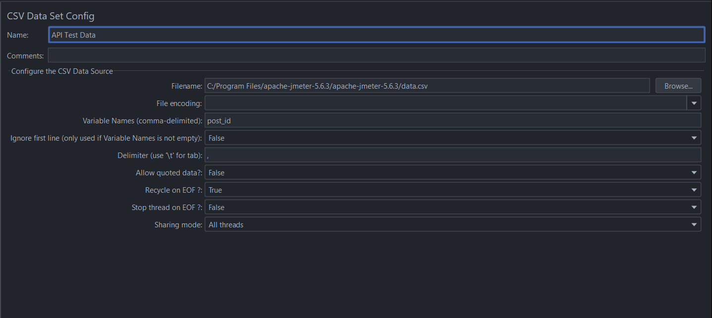 How to Build Your First Dynamic Performance Test in Apache JMeter 5 CSV Data Set Config