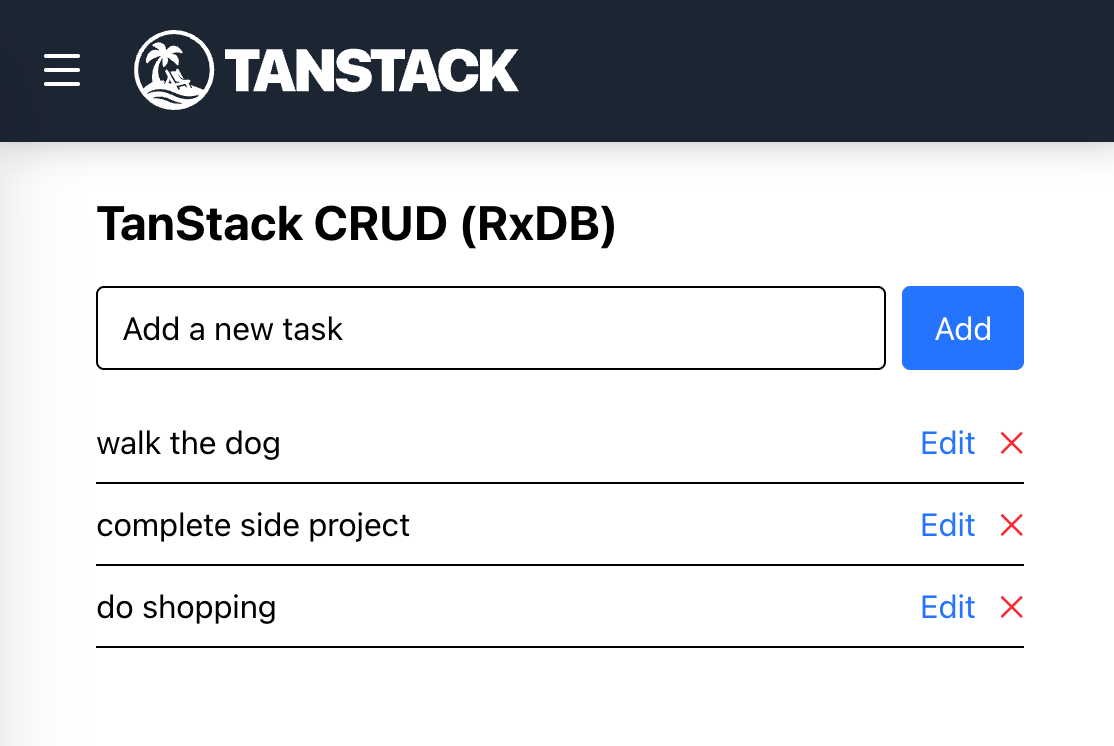 How to Build a CRUD App with TanStack Start and TanStackDB (with RxDB Integration) 3 TanStack to do list app