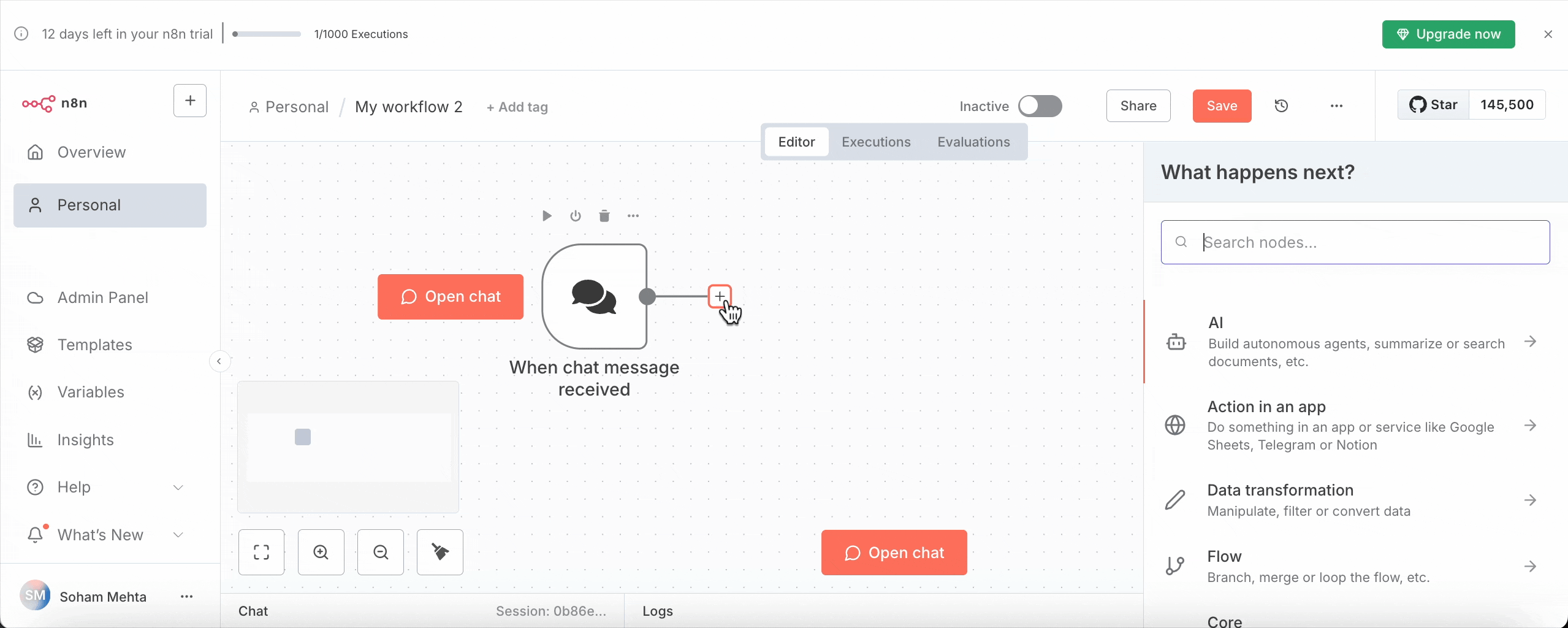 How to Build AI Workflows with n8n 6 Click "AI agent" node and select the OpenAI chat model