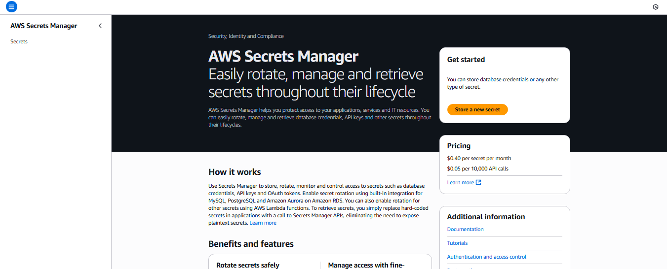 Secrets Manager Console