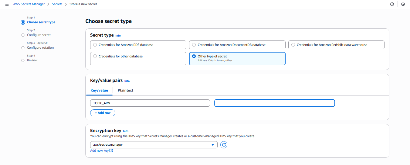 Choose Other Types of Secret