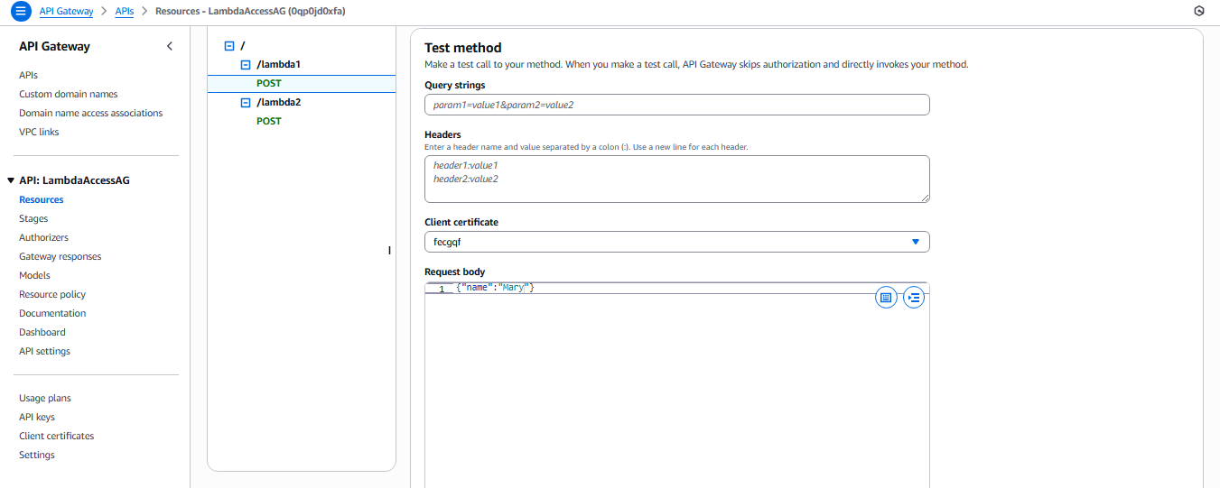 API Gateway Testing2