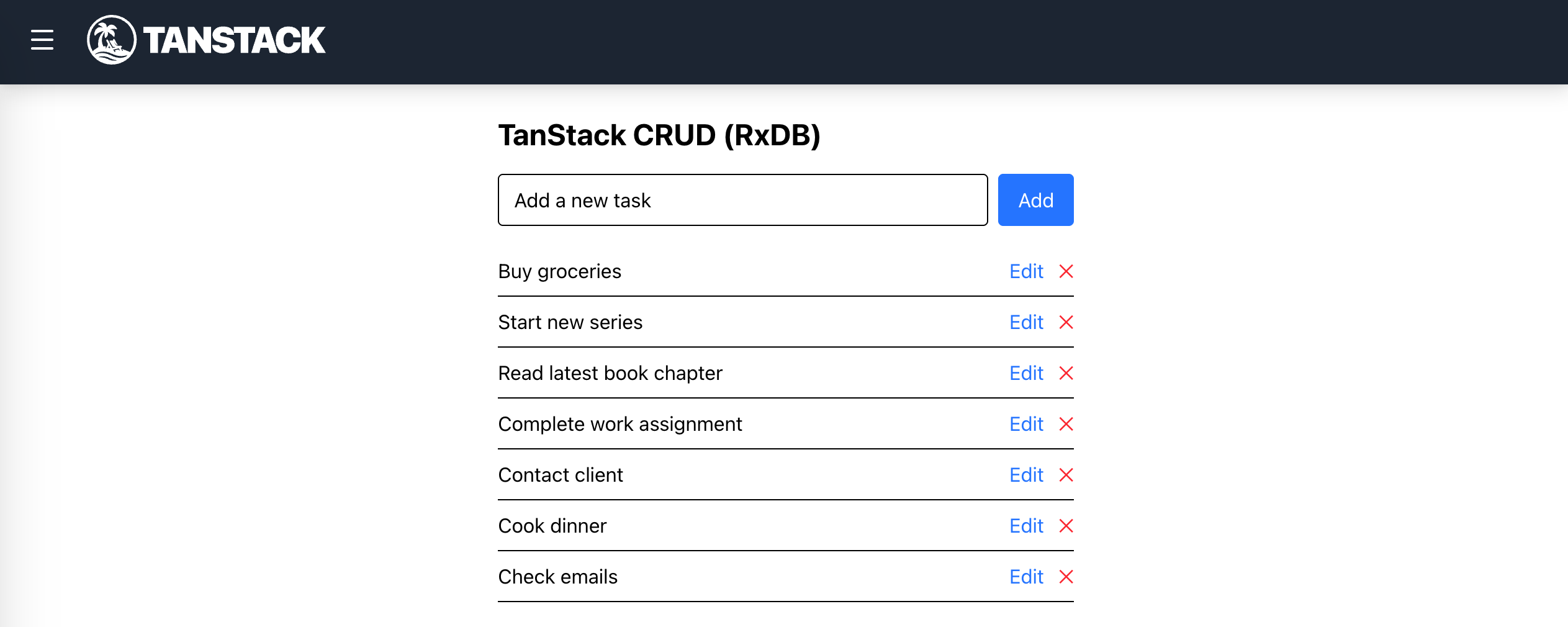 How to Build a CRUD App with TanStack Start and TanStackDB (with RxDB Integration) 2 TanStack to do list CRUD App