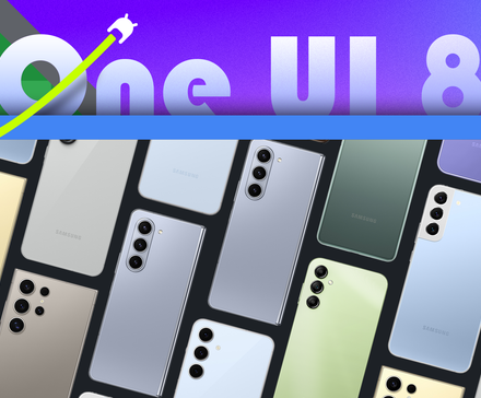 Samsung’s Next One UI 8 Beta Should Arrive Next Week 2 A stylized layout featuring the Android 16 logo, 'One UI 8' in the center, and several Samsung phones side by side.