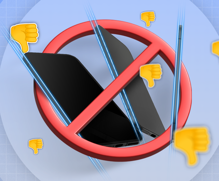 The Galaxy S25+ Convinced Me That Samsung Doesn't Need to Be Edgy 5 Three thin phones crossed out with thumbs-down icons around them.